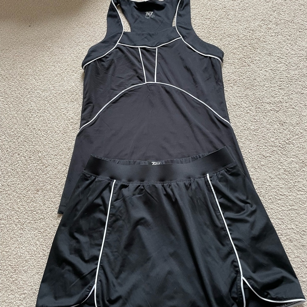 Black Tennis Skirt and Top